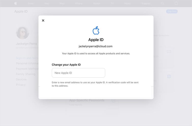 Zmiana Apple ID w domenie.
